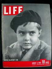 LIFE MAGAZINE  AUGUST 3,1942 ~WAR TIME "  GENERAL MACARTHUR'S SON  "