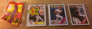 1988 Topps Baseball Pack THREE Reds Showing Eric Davis Ron Oester Kal Daniels