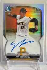 2023 Bowman Chrome Refractor Auto Jun-Seok Shim /499 ROOKIE 1st AUTO Pirates