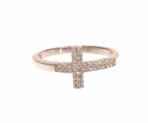 NIALAYA Ring Authentic Womens CZ Cross 925 Silver RING_031 s. US7 /EU54 RRP $120 - Picture 1 of 7