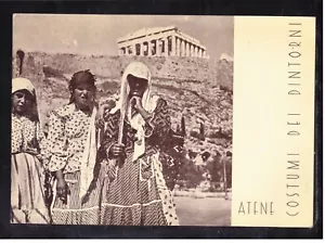Cartolina Crociera de I GRANDI VIAGGI Conte Rosso 1937 Atene Costumi KE359 - Foto 1 di 2