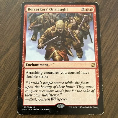 Berserkers' Onslaught Dragons of Tarkir PLD Red Rare MAGIC MTG CARD - Image 1 of 2