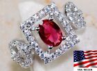  2CT Ruby & Topaz 925 Solid Sterling Silver Ring Jewelry Sz 7 UB2-3