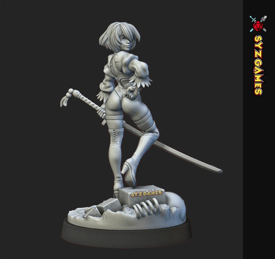 2B Sin Falda Pinup Fantasía Miniatura Mazmorras y Dragones Mesa Juegos de rol Juego de rol Foto 1 de 1