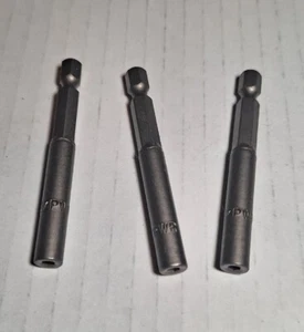 Lot of 3 Eazypower 3mm Nut Setters Metric Non-Magnetic 1/4 Hex 2-9/16" Long - Picture 1 of 2