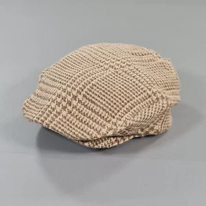 Polo Ralph Lauren Flatcap beige S/M Seide Leinen Hahnentritt Zeitungsjunge Cabbie Mütze - Bild 1 von 10