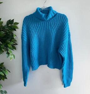 Cotton On Women's Size M Knit Cropped Jumper Sweater Long Sleeve Turtle Neck - Picture 1 of 8