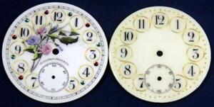 BW 60.  2 GREAT ELGIN MINT PORCELAIN COLORED DIALS 41.87 MM & 43.3 MM FULLY COLO
