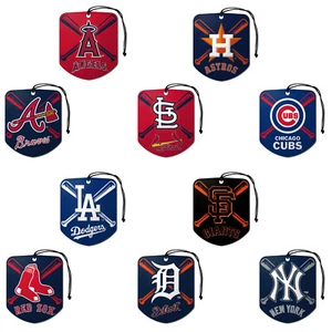 New 2pk MLB Team Logo Double-Sided Car Paper Hanging Fresh Scent Air Freshener - Picture 1 of 11