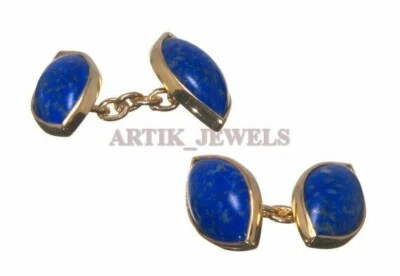 Natürlich Lapislazuli Edelstein Mit Vergoldet 925 Sterling Silber 2316 - Bild 1 von 4