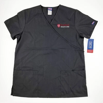 Stanford Health Care Womens Medium Mock Wrap Tunic Scrub Top 4801 by Cherokee - Image 1 of 3