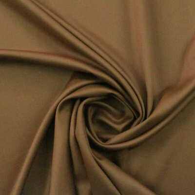 CLARENCE HOUSE GABARDINE DELLA LANA FAWN 100% WOOL SATEEN FABRIC BY YARD 54"W - Image 1 of 4
