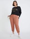 Beme - Plus Size - Womens Pants - Brown Winter Cropped - Casual Fashion Trousers