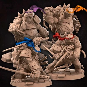 (4) TMNT Ninja Tortles Unpainted Miniatures - Picture 1 of 5