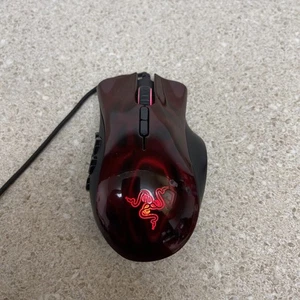 Rare Razer Naga Hex Wraith Red Laser Gaming Mouse RZ01-0075 MMO MOBA Perfect Con - Picture 1 of 9