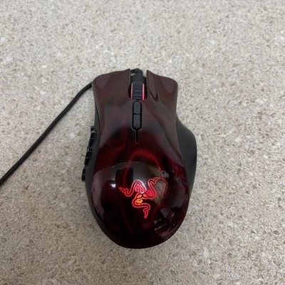 Rare Razer Naga Hex Wraith Red Laser Gaming Mouse RZ01-0075 MMO MOBA - Image 1 of 4