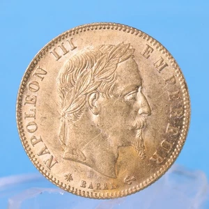 Francia 5 francos 1864 A Napoleón III con corona * 1,61 g oro 900 * vz - Imagen 1 de 2