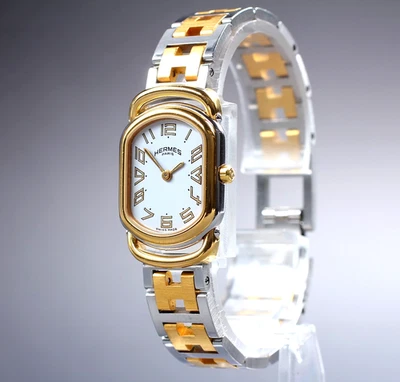 [Near MINT] Vinatge HERMES Rally 20mm White Dial Quartz Women's Watch From JAPAN - Image 1 of 4