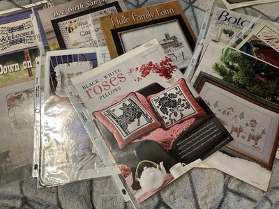Lot Of Cross Stitch Patterns. Magazine And Book Pages. Preowned - Image 1 of 4