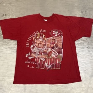 Vintage 90s NFL Pro Player San Francisco 49ers Steve Young Caricature Shirt 2XL - Picture 1 of 24