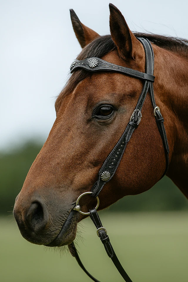 BORRAQ CONCHO WESTERN BRIDLE – HEADSTALL WITH REINS- AE-HS52