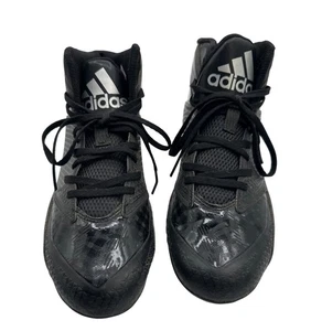 Adidas Size 9 Mens Lace Up Football Cleats Black & Silver - Picture 1 of 10