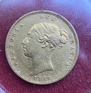 British gold Half sovereign 22ct coin:Queen Victoria 1878 - Picture 1 of 4