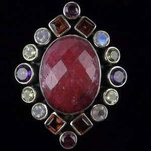 Nicky Butler Ring Sterlingsilber Rubin Multi Edelstein Größe 10 mit Box - Bild 1 von 4