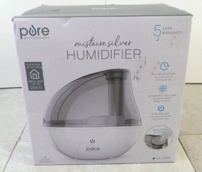 Humidificador ultrasónico de niebla fría Pure Enrichment MistAire plateado Foto 1 de 4