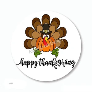 Happy Thanksgiving Turkey Scrapbook Stickers Envelope Seals Labels Party Favors - Picture 1 of 1