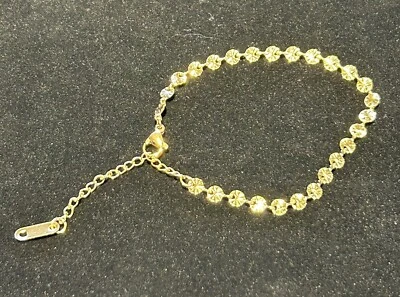 "Brazalete de acero inoxidable enchapado en oro de titanio para mujer niña blanco y negro 8,5""" Foto 1 de 4