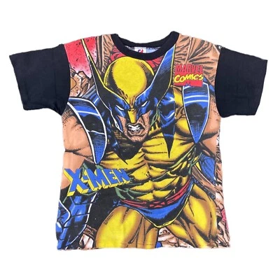 Vintage 90s Marvel X-Men All Over Mega Print Tee Shirt Wolverine Gambit Beast - Image 1 of 4