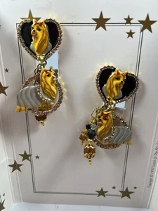 Lunch at the Ritz YORKIE LOOPS post Earrings; RARE!!! NEW, NEVER WORN! - Picture 1 of 6