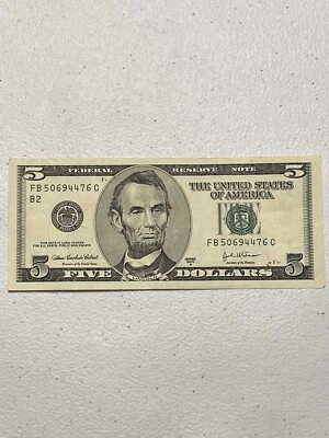 Series 2003A $5 federal reserve notes, - Image 1 of 2