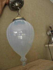 antike OPALESZENTE FLAMMENGLASLAMPE Opaleszenz Deckenleuchte Vaseline VORRICHTUNG - Bild 1 von 9
