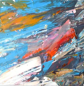 Original Abstract Acrylic Painting 10x10 Small Modern Wall Art Decor - Picture 1 of 6