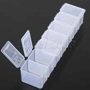 1Pc Portable Clear 7 Day Weekly Pill Travel Box Tablet Holder Medicine Dispenser - Picture 1 of 10