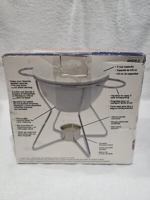 2 Cup Ceramic Dessert Fondue/hot Dip Server.. New - Image 1 of 3