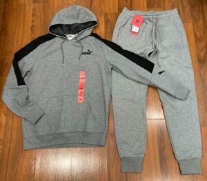 Puma Men's Hoodie Pants 2pc Set Size M Tracksuit Gray New