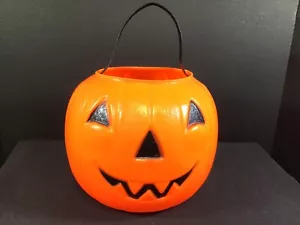 Vintage Empire Halloween Blasform Kürbis Jack O Laterne Eimer Süßes oder Saures - Bild 1 von 7