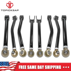 Front Rear Lower Upper Adjustable Control Arms 0-6'' for 2007-2018 Jeep Wrangler - Picture 1 of 18