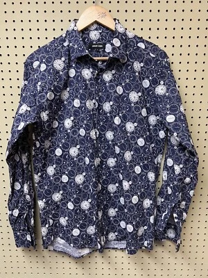 Men's Jared Lang Shirt Size Large~ Clocks Long Sleeve Button Shirt Retail $169 - Image 1 of 4