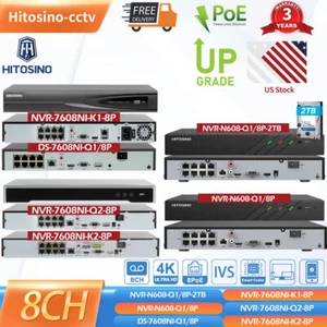 US Hikvision OEM Hitosino 8CH 8MP POE plug play 4K NVR for IP Camera SATA H.265+ - Picture 1 of 26