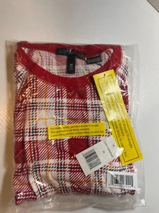 Derek Heart Kids Snug-Fit Lush Pajama Top, Red Plaid Size M (Top ONLY) - Picture 1 of 8