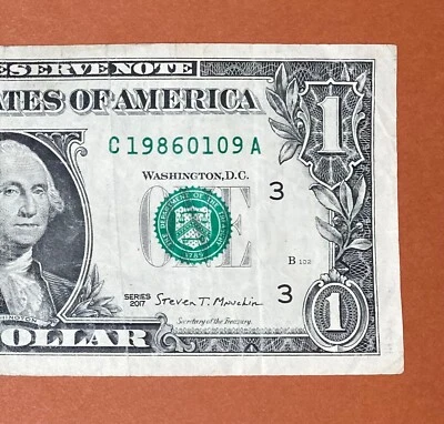 1986 January 9 (C 19860109 A) Birthday Note $1 One Dollar Bill - Image 1 of 3