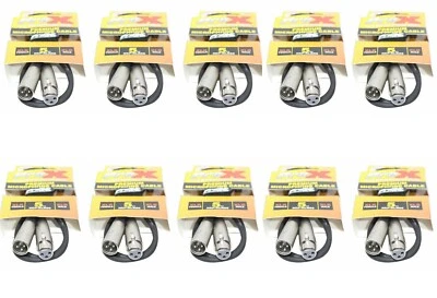 10 cables de conexión de micrófono conectores XLR a XLR de 5 pies 20 AWG Studio Stage de Prox Foto 1 de 3