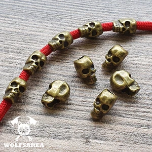 Totenkopf Großlochperlen Basteln Beads Metallperlen Paracord Skull Antik Bronze - Bild 1 von 6