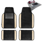 Beige Black Carpet Floor Mat For Car Sedan Suv Van Universal Fitment Free Gift