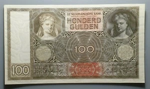 PAISES BAJOS NETHERLANDS HOLANDA 100 GULDEN 1942 P-51c EBC/EBC+ - Picture 1 of 2