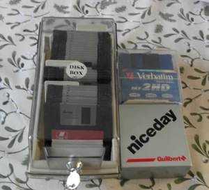 JOB LOT OF UNUSED VINTAGE FLOPPY DISCS PLUS DISK BOX - Afbeelding 1 van 10